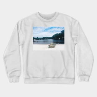 Summer Day Lakeside Boat Crewneck Sweatshirt